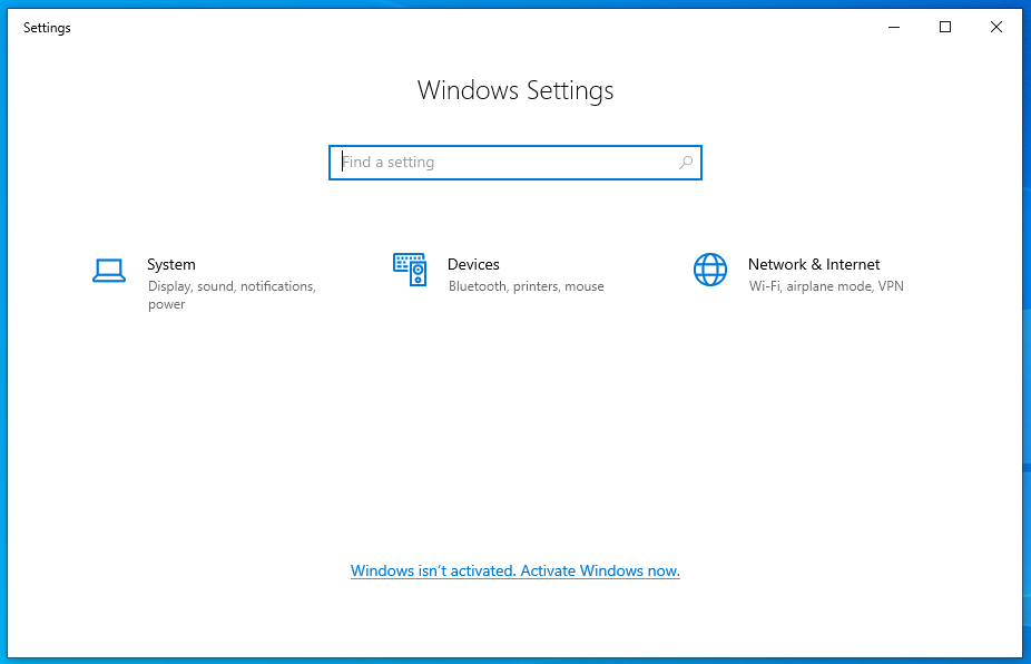 A trimmed Windows Settings panel