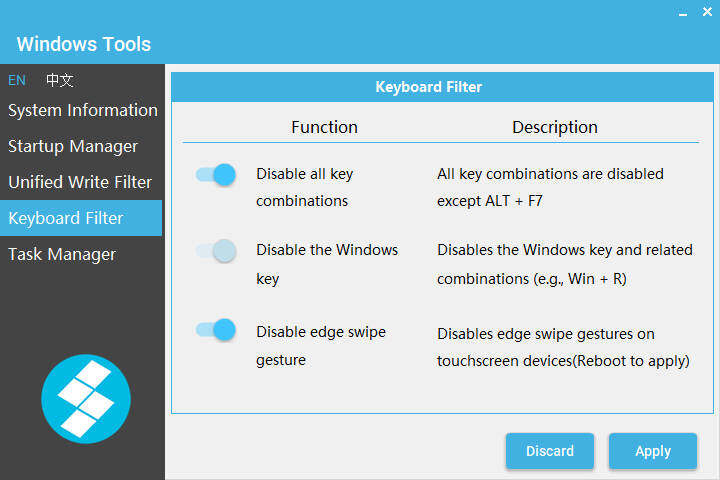 Windows Tools Keyboard Filter