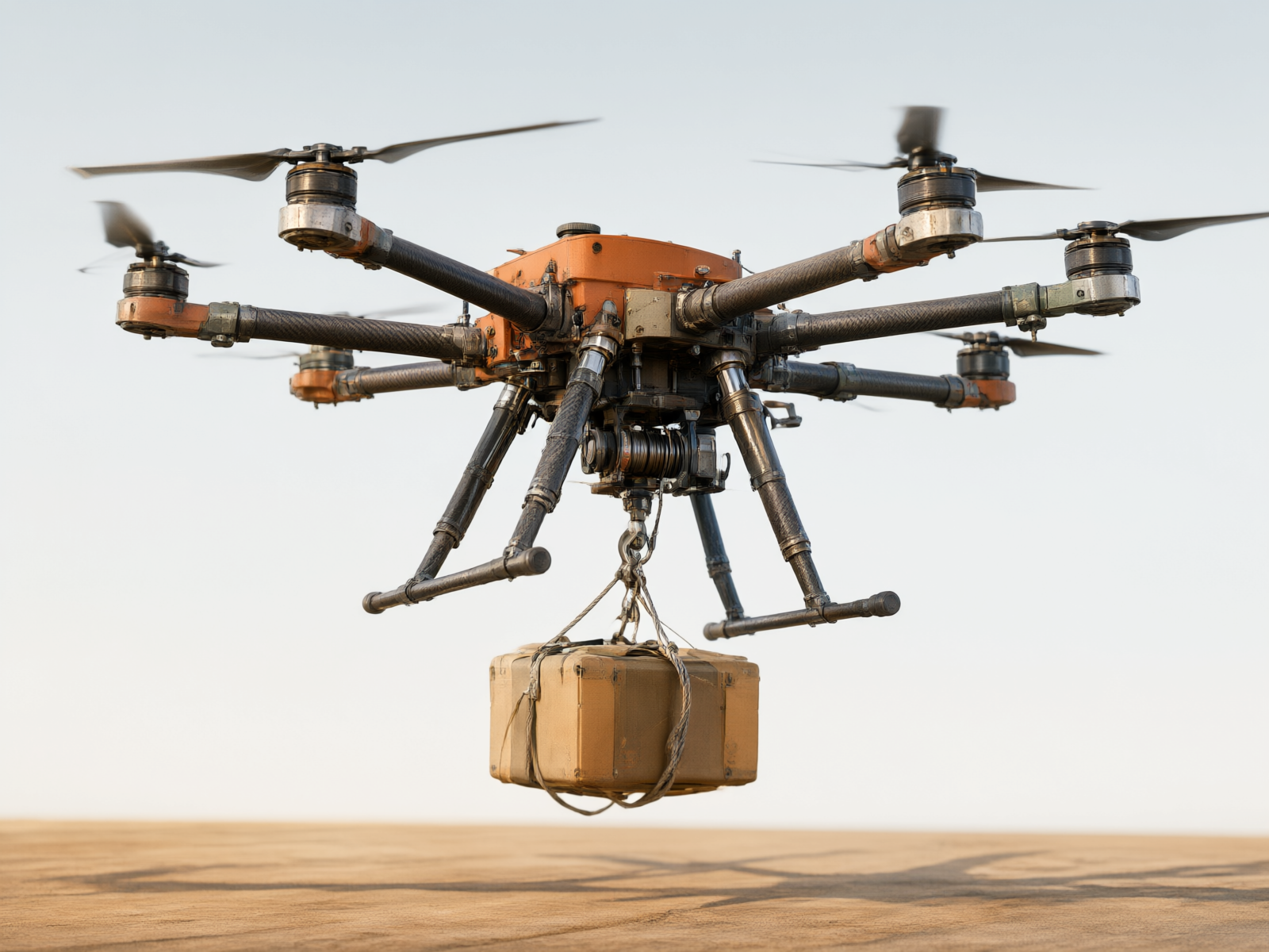 Heavy-lift drone for industrial payload suspension