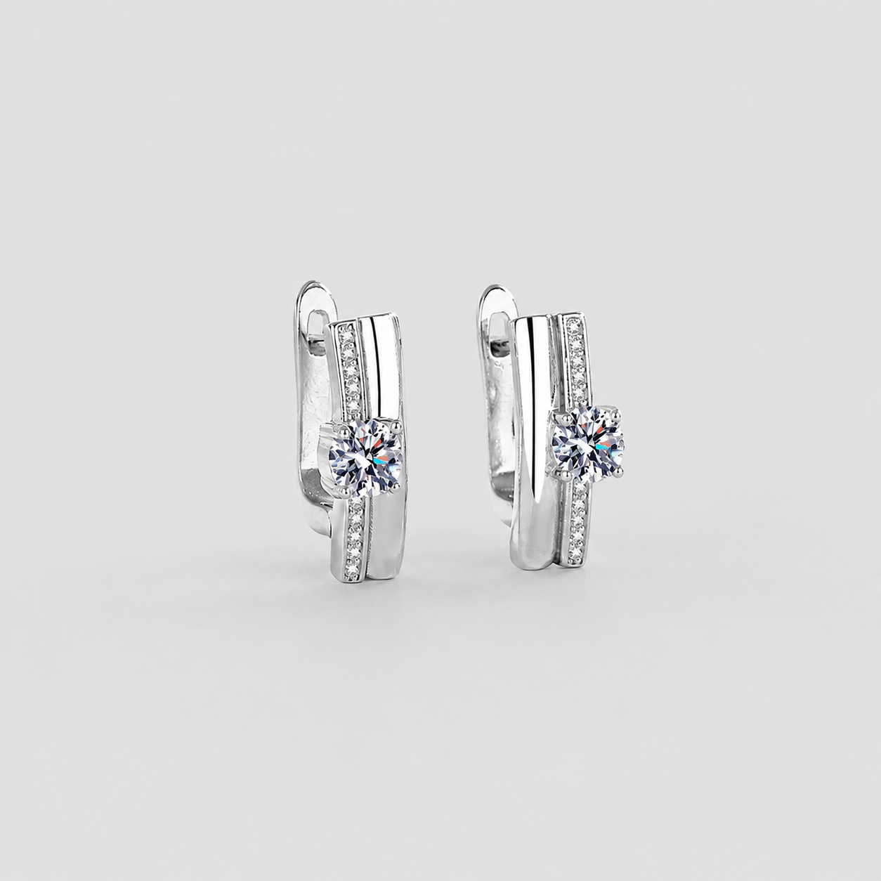 Bar & Stone Leverback Earrings