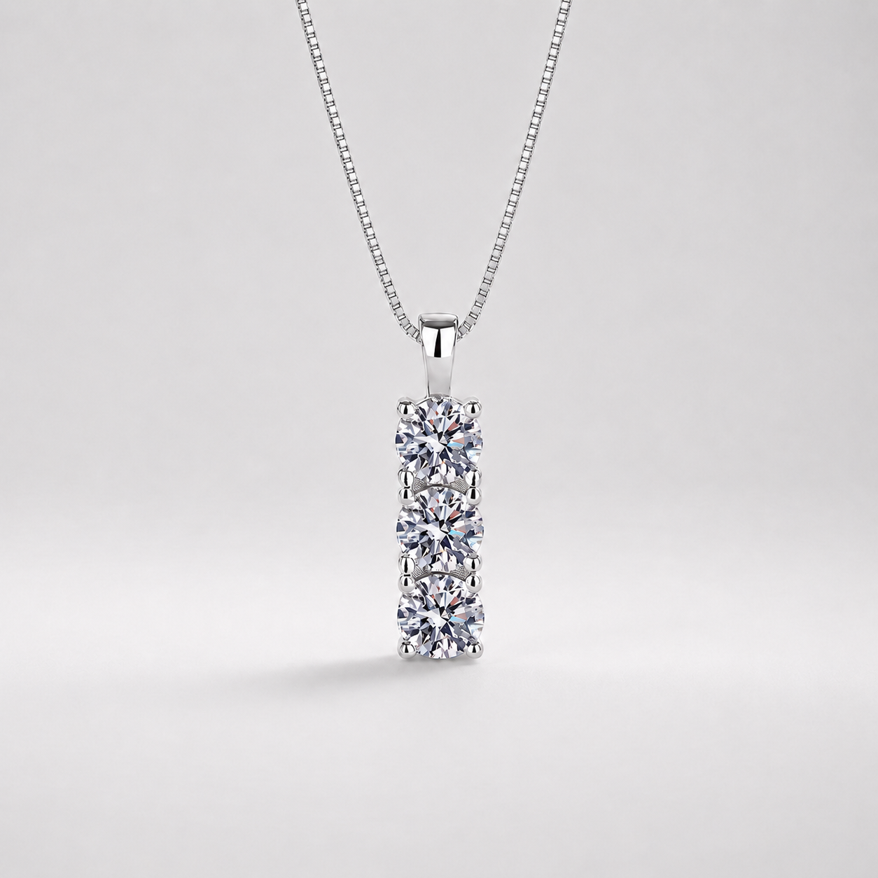 Linear CZ Pendant Necklace