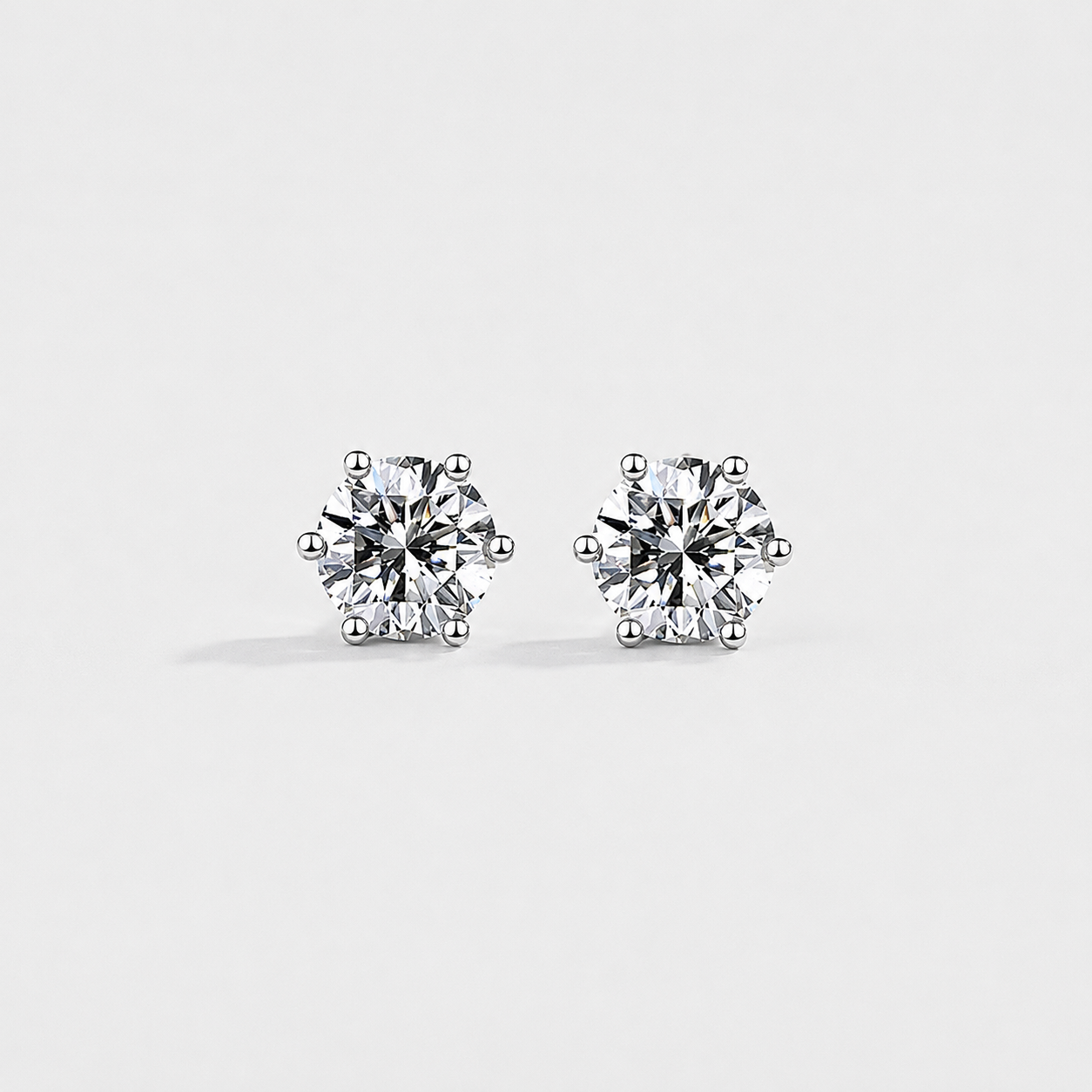 Solitaire CZ Stud Earrings