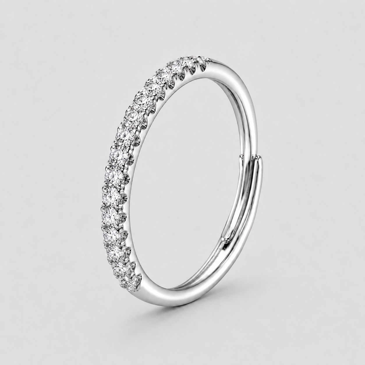 Slim Pavé Adjustable Ring