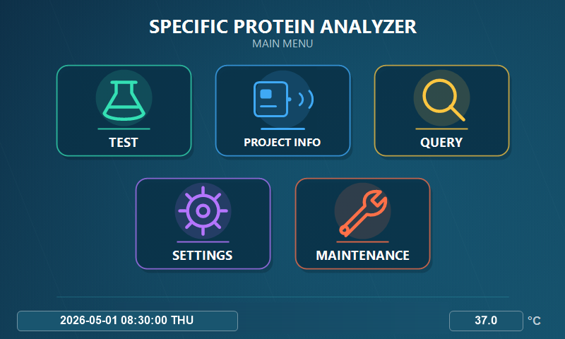 P100 Main Menu Interface
