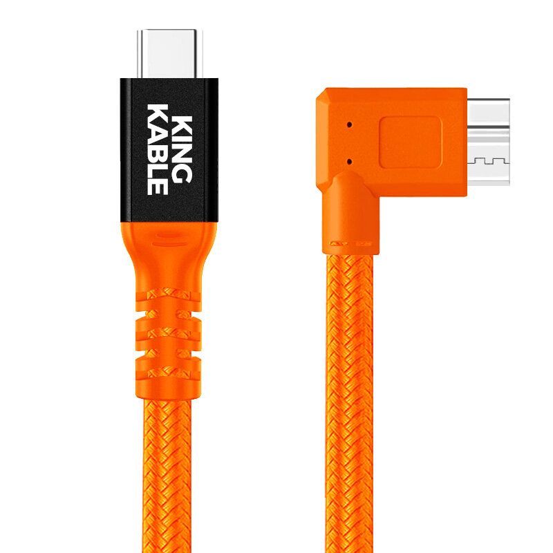铜芯USB3.1 Gen1 TypeC转Micro B弯头数据线