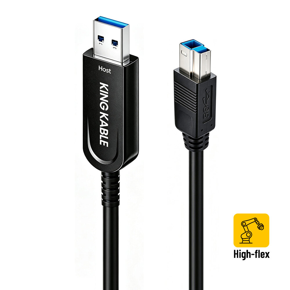 光纤USB3.1 Gen2 Type C公转B公高柔拖链线兼容USB2.0版