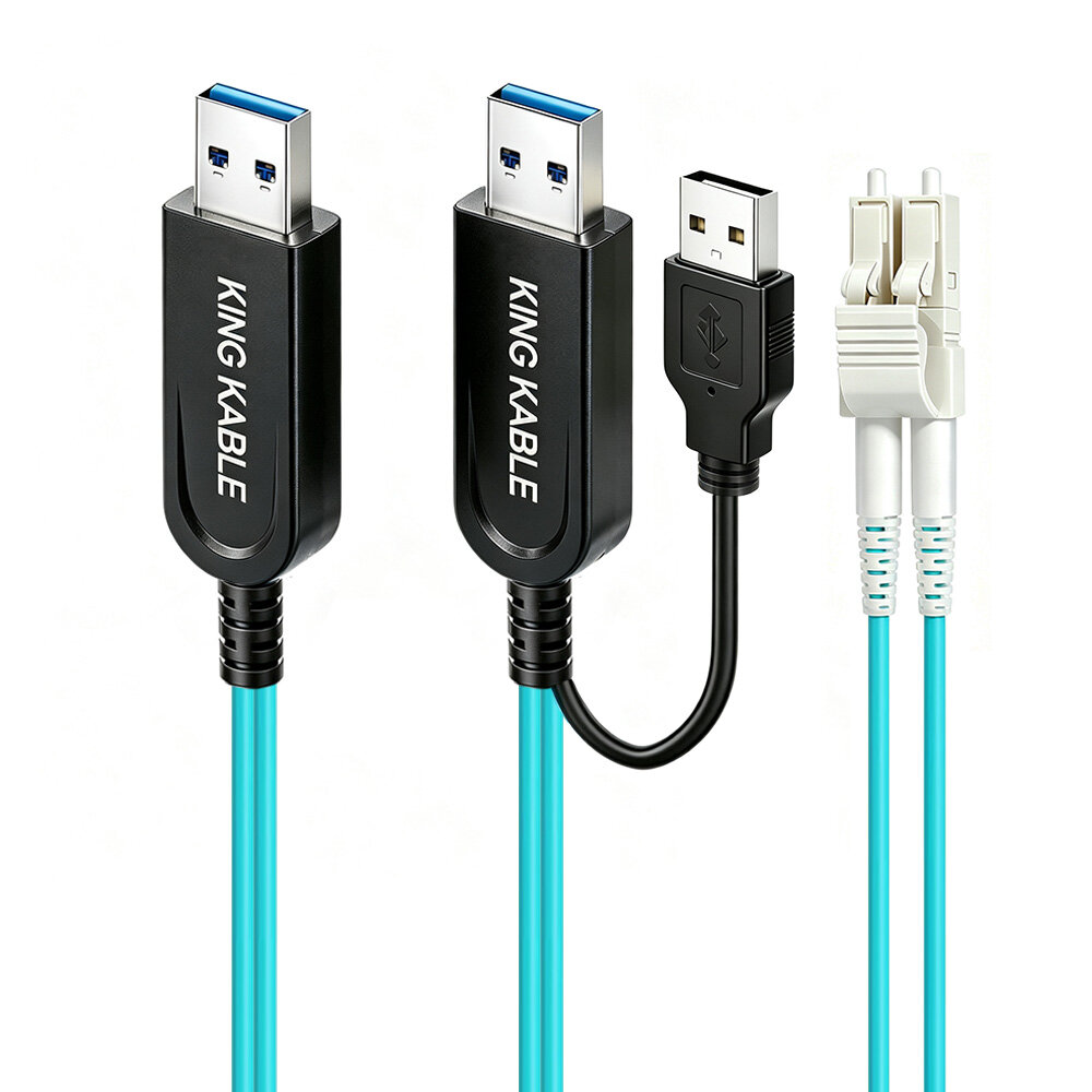 纯光纤USB3.1 Gen1 A公转A公线带备用供电线LC分体版