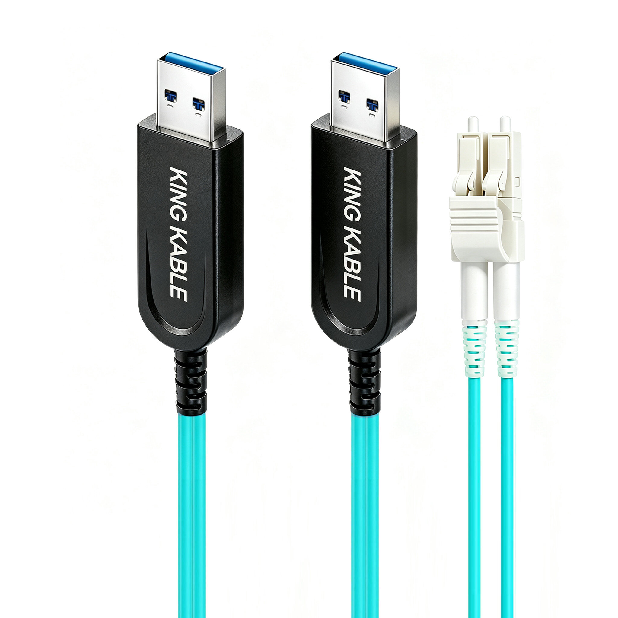 Pure Optical Fiber USB3.1 Gen1 Type-A Male to Type-A Male Cable without Backup Power Line LC Detachable Version