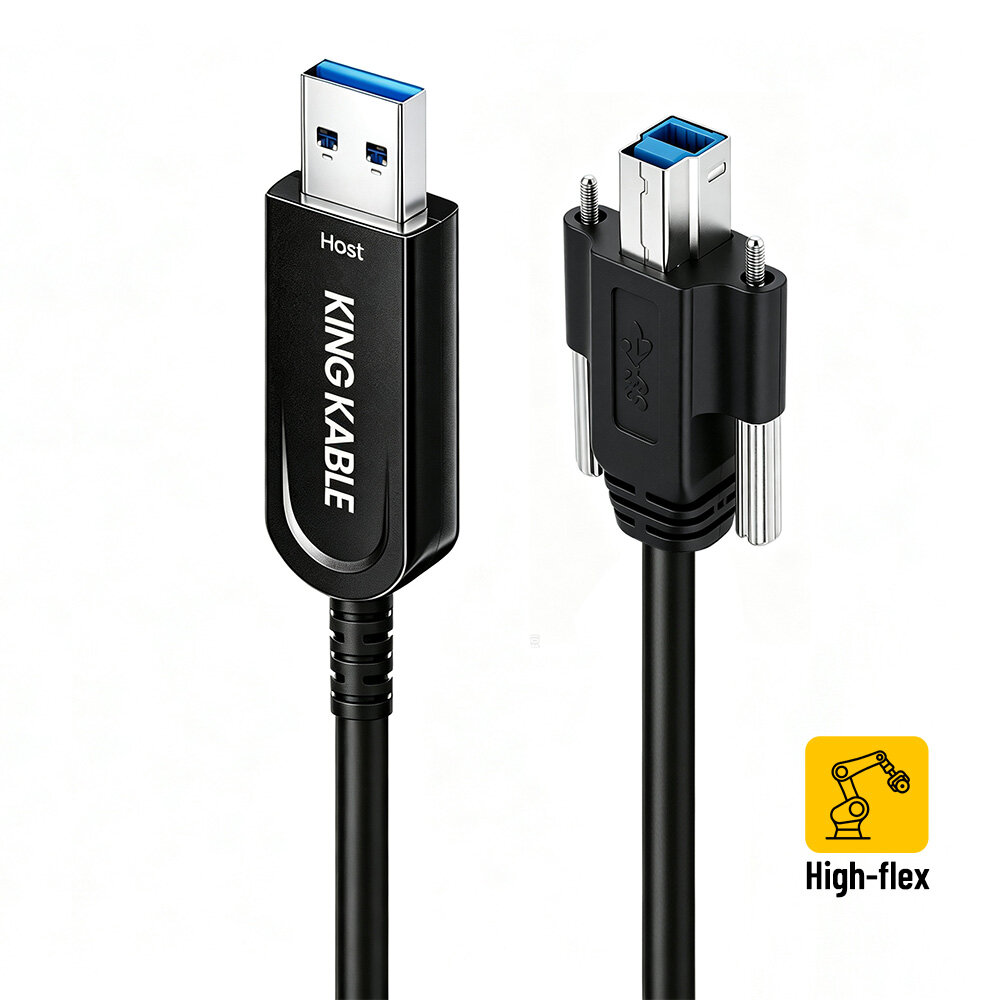 光纤USB3.1 Gen1 A公转B公线高柔拖链线带锁不兼容USB2.0版