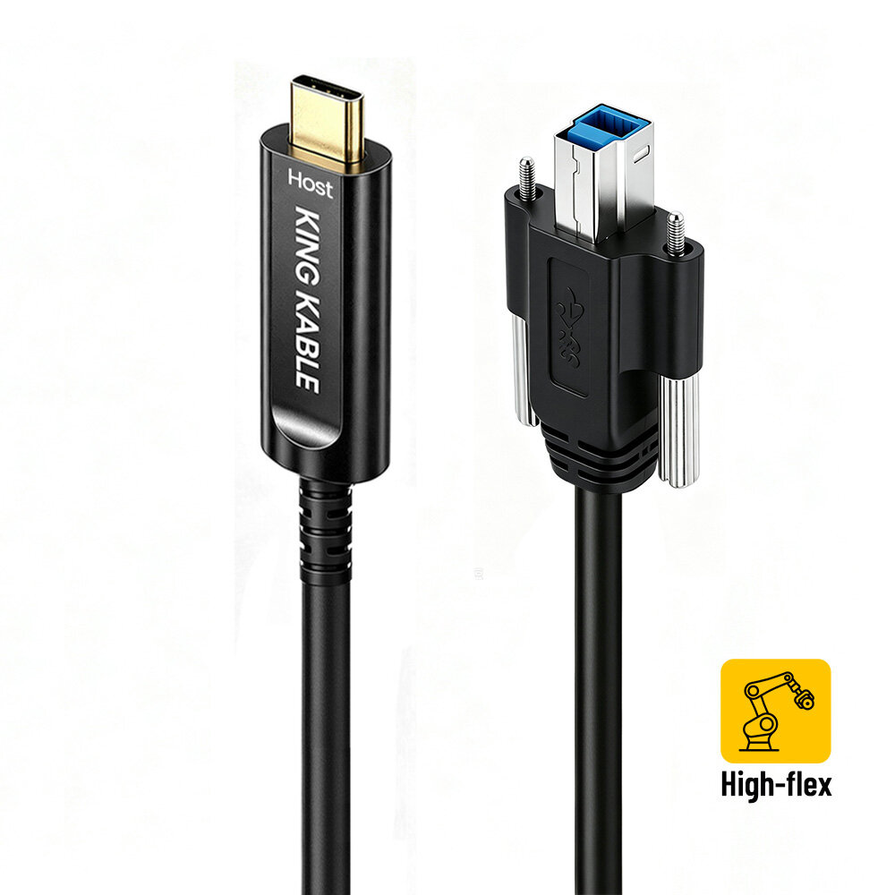 光纤USB3.1 Gen2 Type C公转B公高柔拖链线兼容USB2.0版