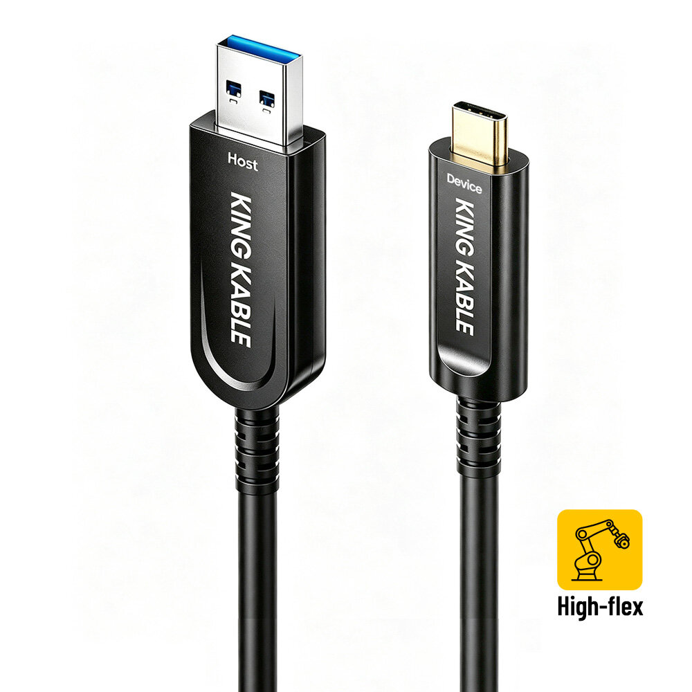 光纤USB3.1 Gen2 Type A转C无锁版高柔拖链线兼容USB2.0版