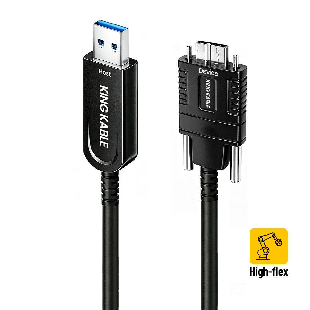 光纤USB3.1 Gen2 Type A公转Micro B公高柔拖链线不兼容USB2.0版