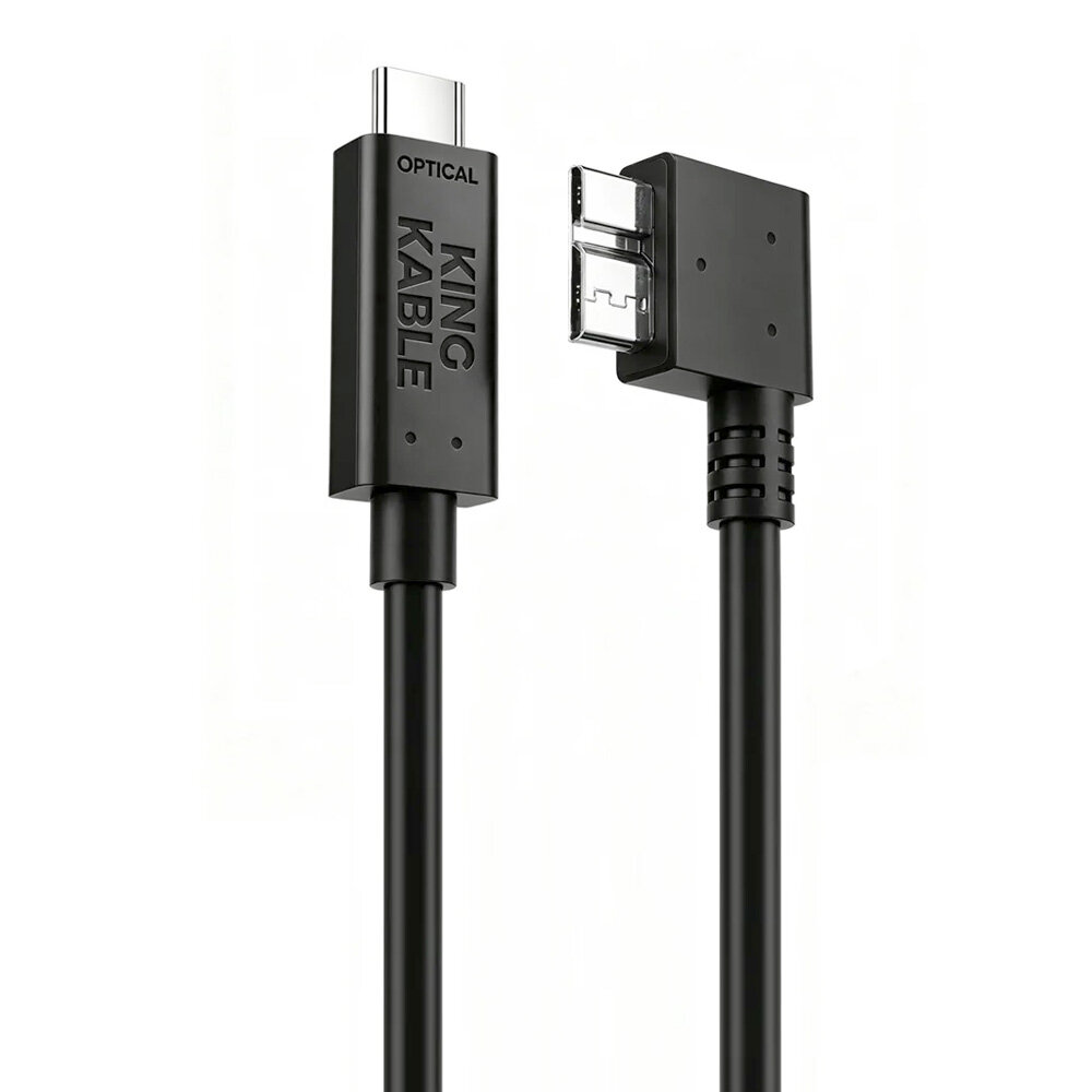 光纤USB3.1 TypeC转Micro B弯头数据线