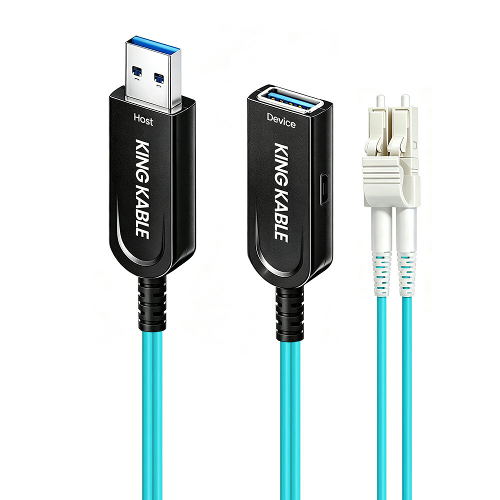 纯光纤USB3.1 Gen2 A公转A母延长线带备用供电口LC分体版