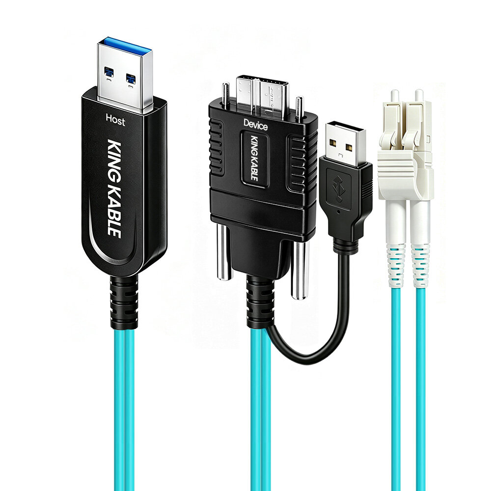 纯光纤USB3.1 Gen2 A公转Micro B公线带备用供电线LC分体版