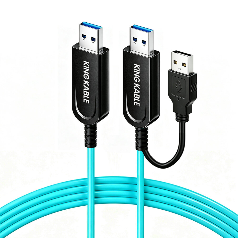 纯光纤USB3.1 Gen1 A公转A公线带备用供电线LC分体版