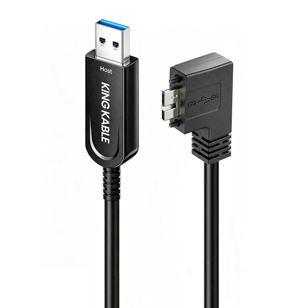 光纤USB3.1 Gen1 A公转Micro B公线90度直角左弯头