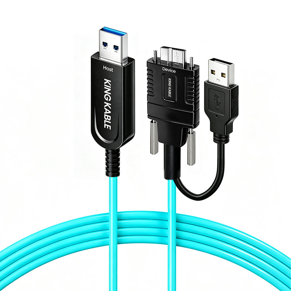 纯光纤USB3.1 Gen2 A公转Micro B公线带备用供电线