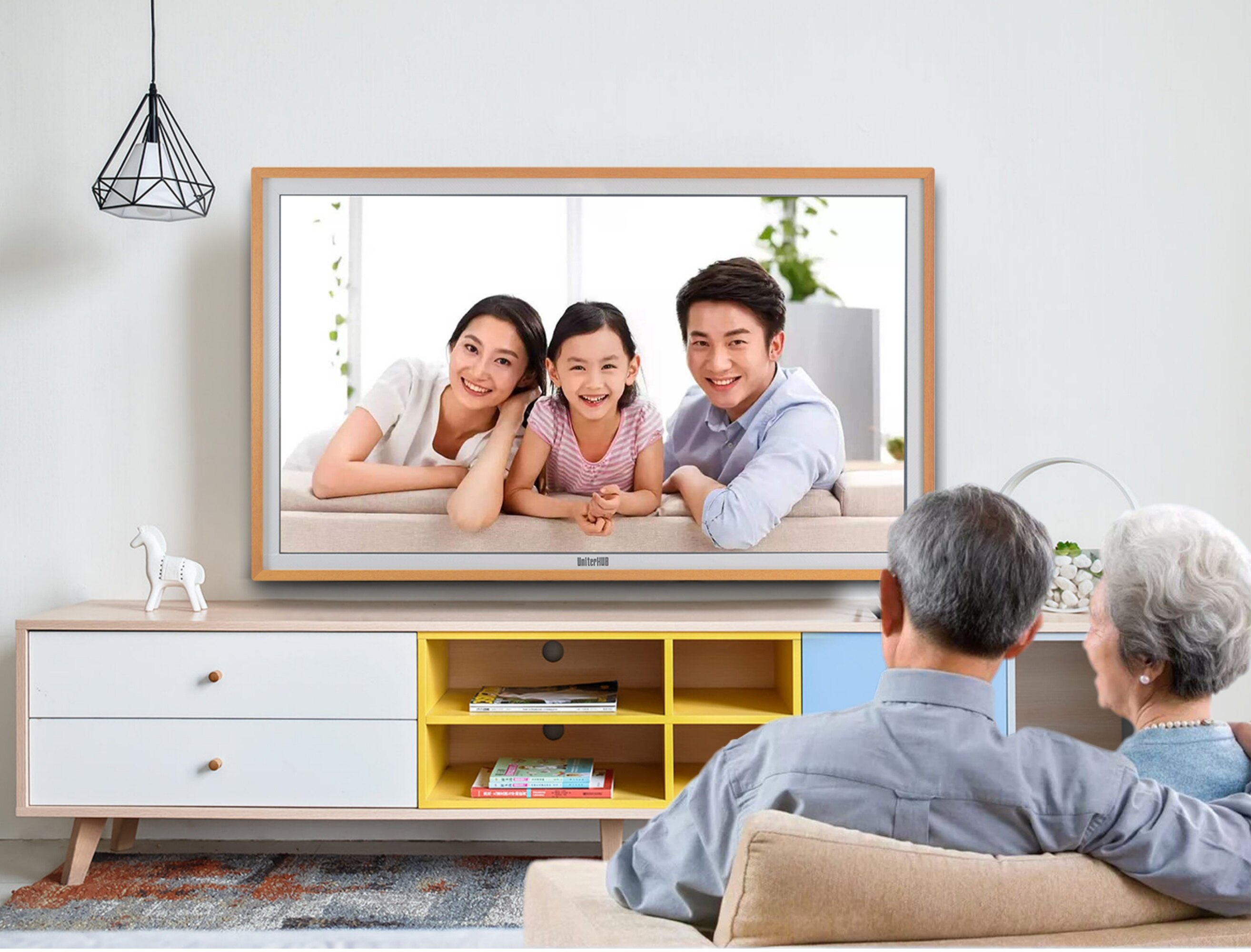 Peacock 55-inch Art Frame Display