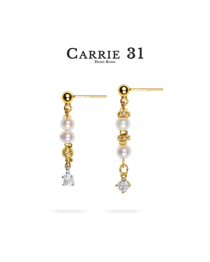 Stellar Drop Earrings S925 Silver Finish: On-Ear View