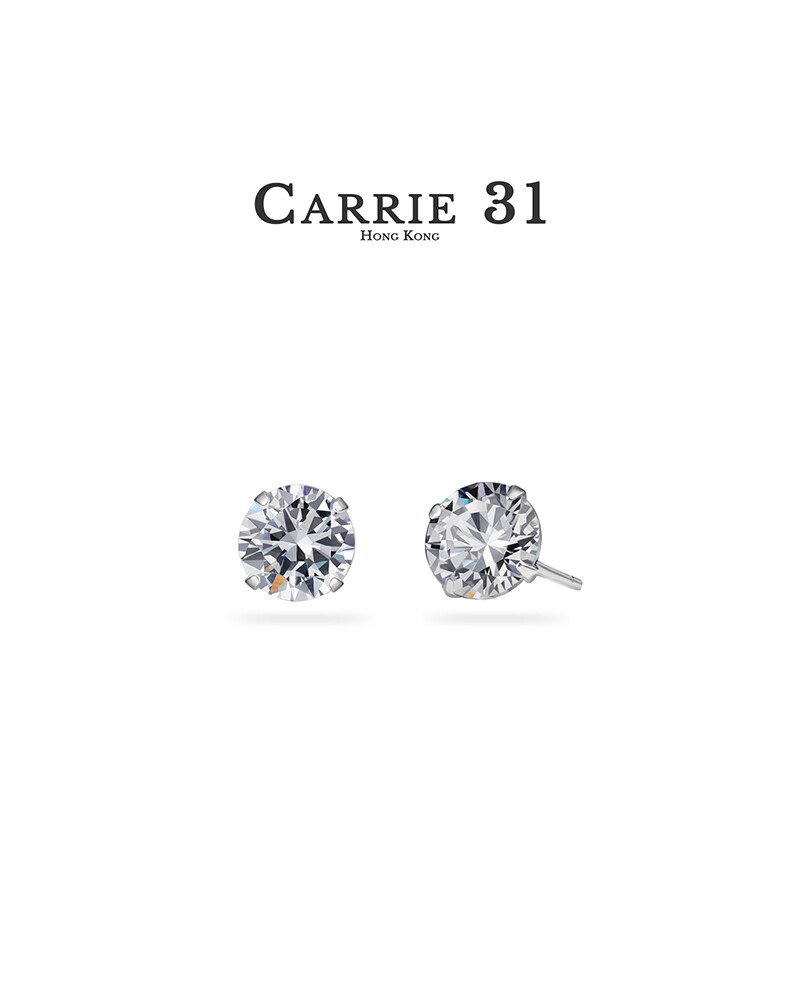S925 Silver Zircon Stud Earrings - Wearing Effect