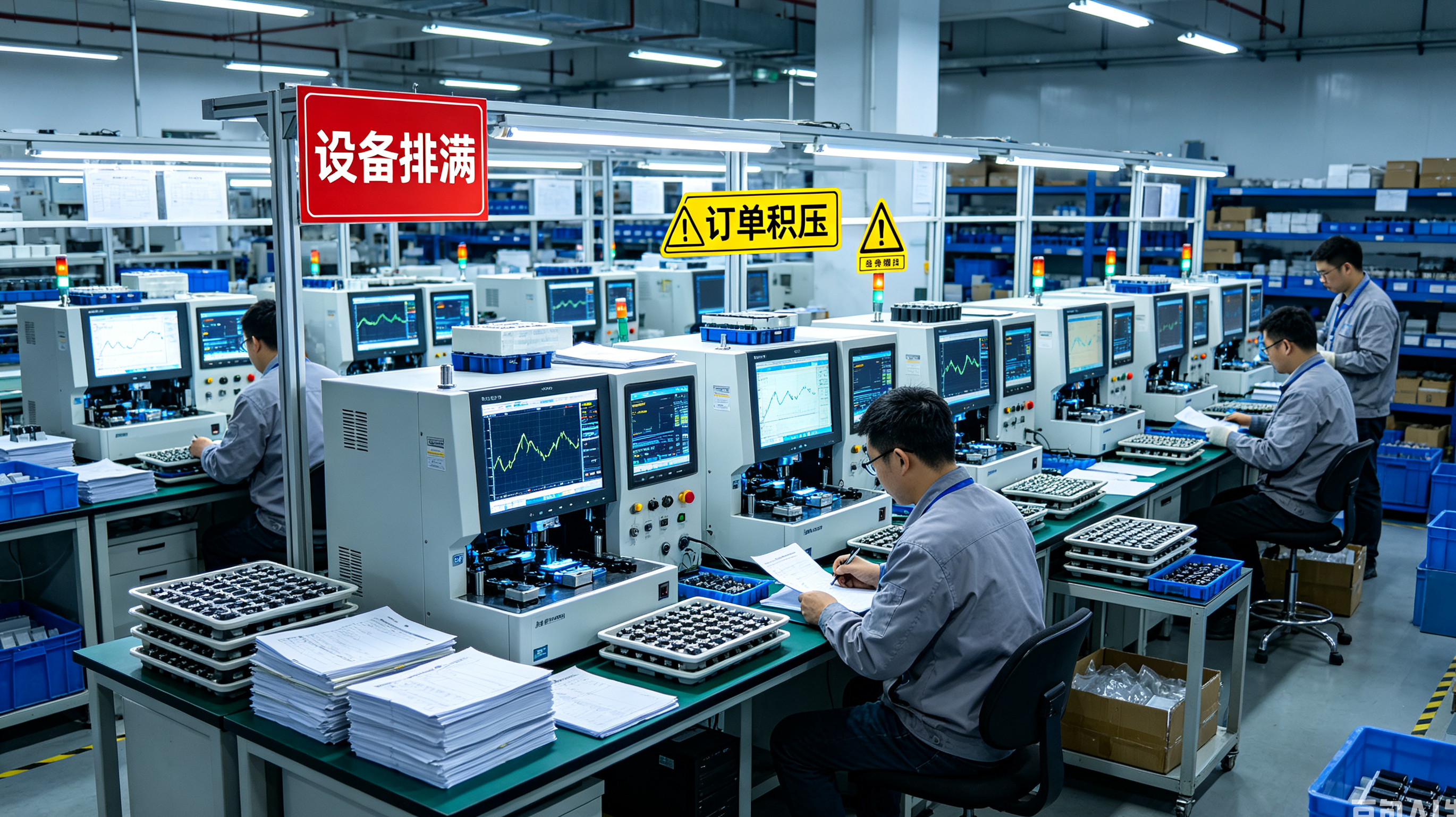 旺季忙不过来，自己的检测设备排满了
