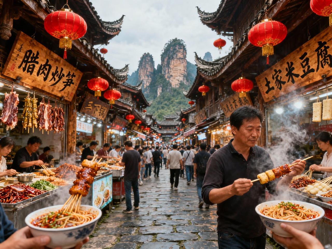 Zhangjiajie Old Street & Local Food Tour