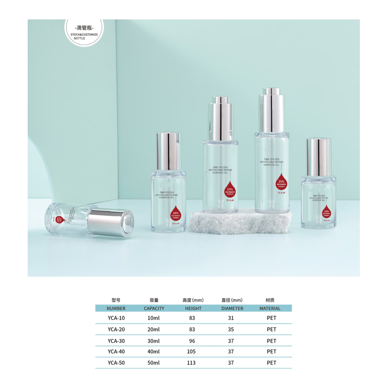 Silver Cap Essence Dropper Bottle