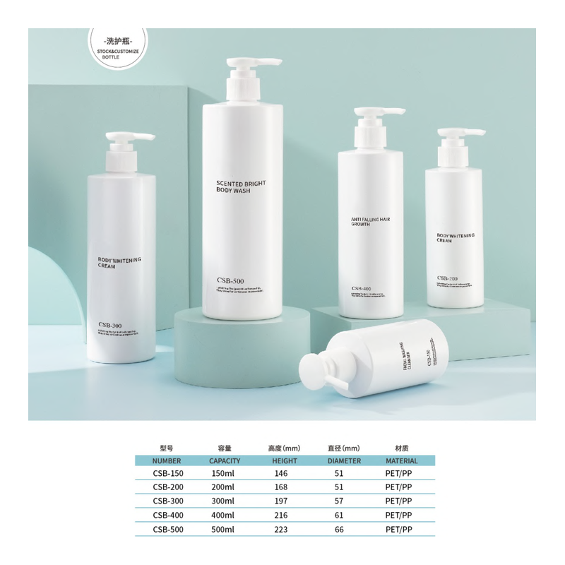 Cylindrical Body Wash Bottle
