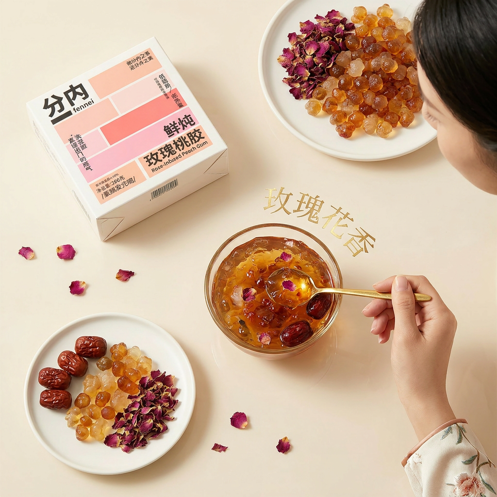 鲜炖阿胶桃胶
