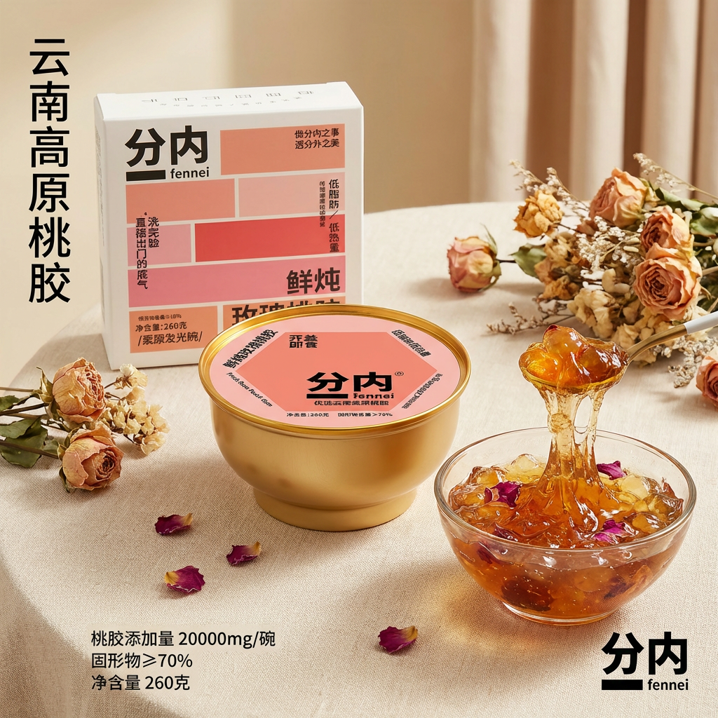 鲜炖玫瑰桃胶