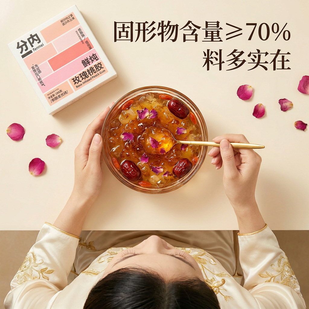 鲜炖玫瑰桃胶