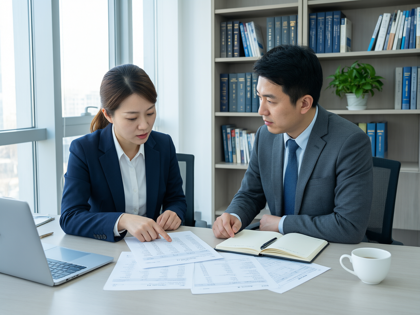 会计师与企业主在办公室进行专业咨询