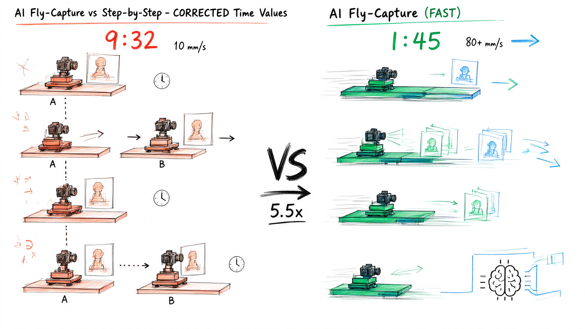 Efficiency Comparison: AI Snapshot vs. Step-by-Step Measurement
