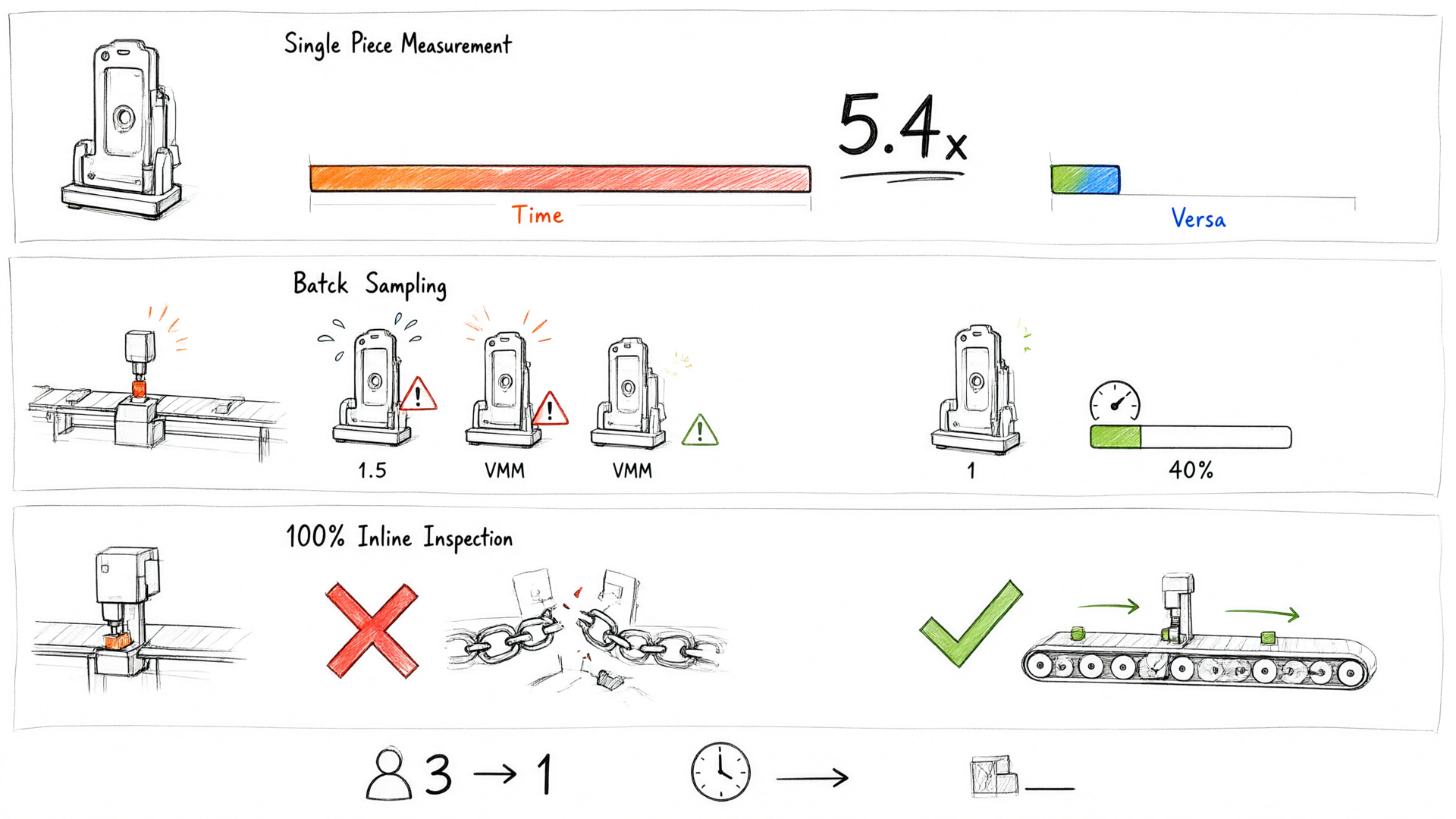Comparative efficiency across three typical scenarios