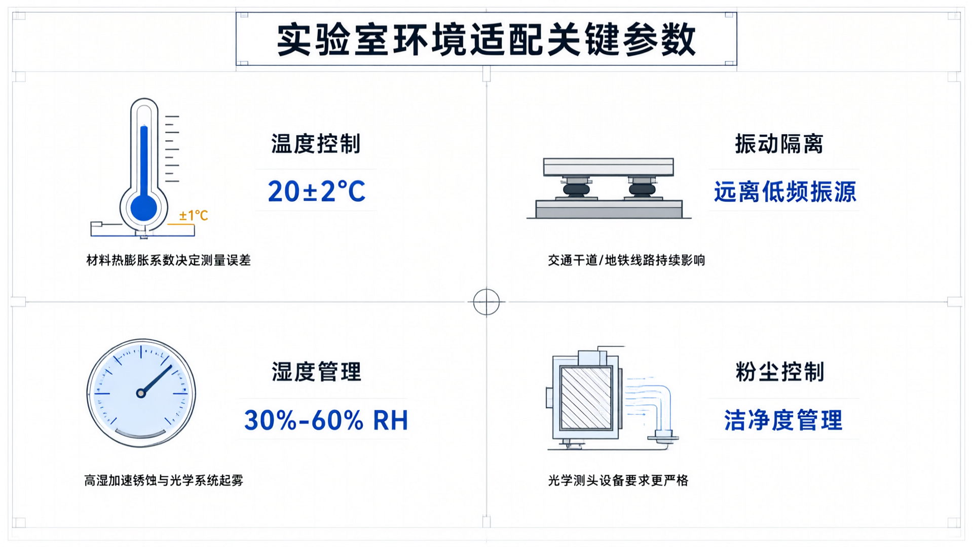Key Parameters for Laboratory Environment Compatibility: Temperature Control, Vibration Isolation, Humidity Management, and Dust Control