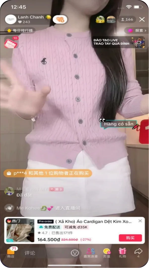 Influencer Live Stream - Pink Knit Sweater