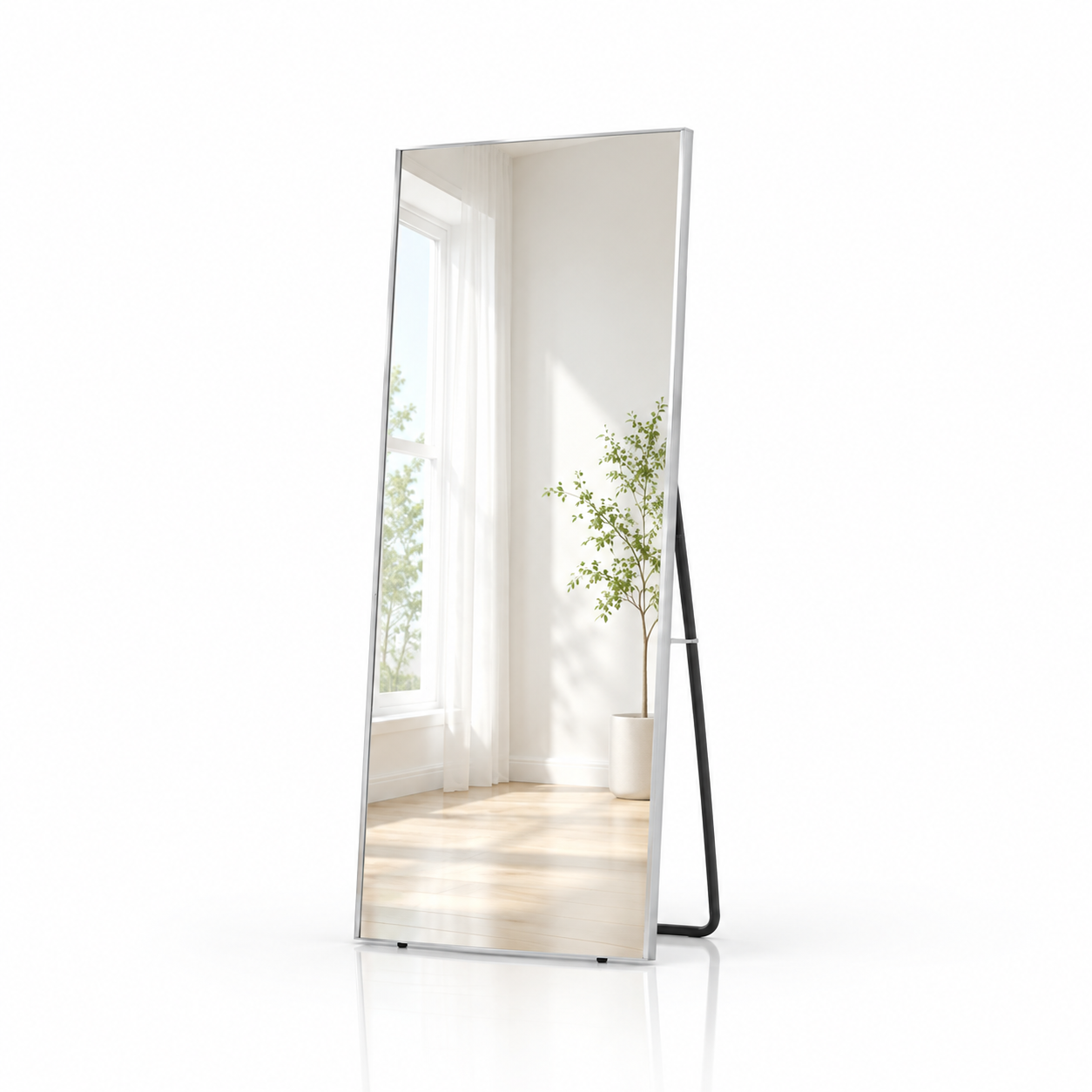 Leaning Glassless Mirror - NovaSafe nanomirror product