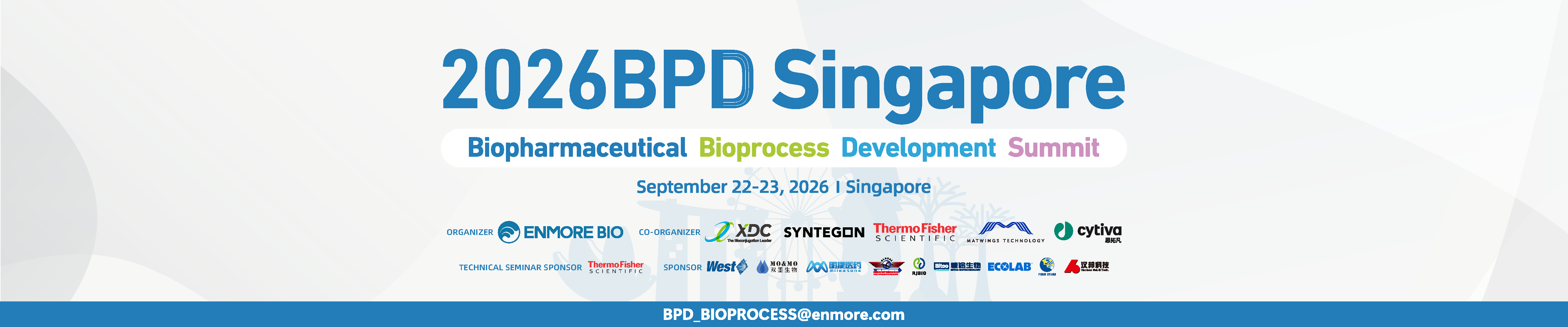 2026 BPD Singapore Biopharmaceutical Bioprocess Development Summit Banner