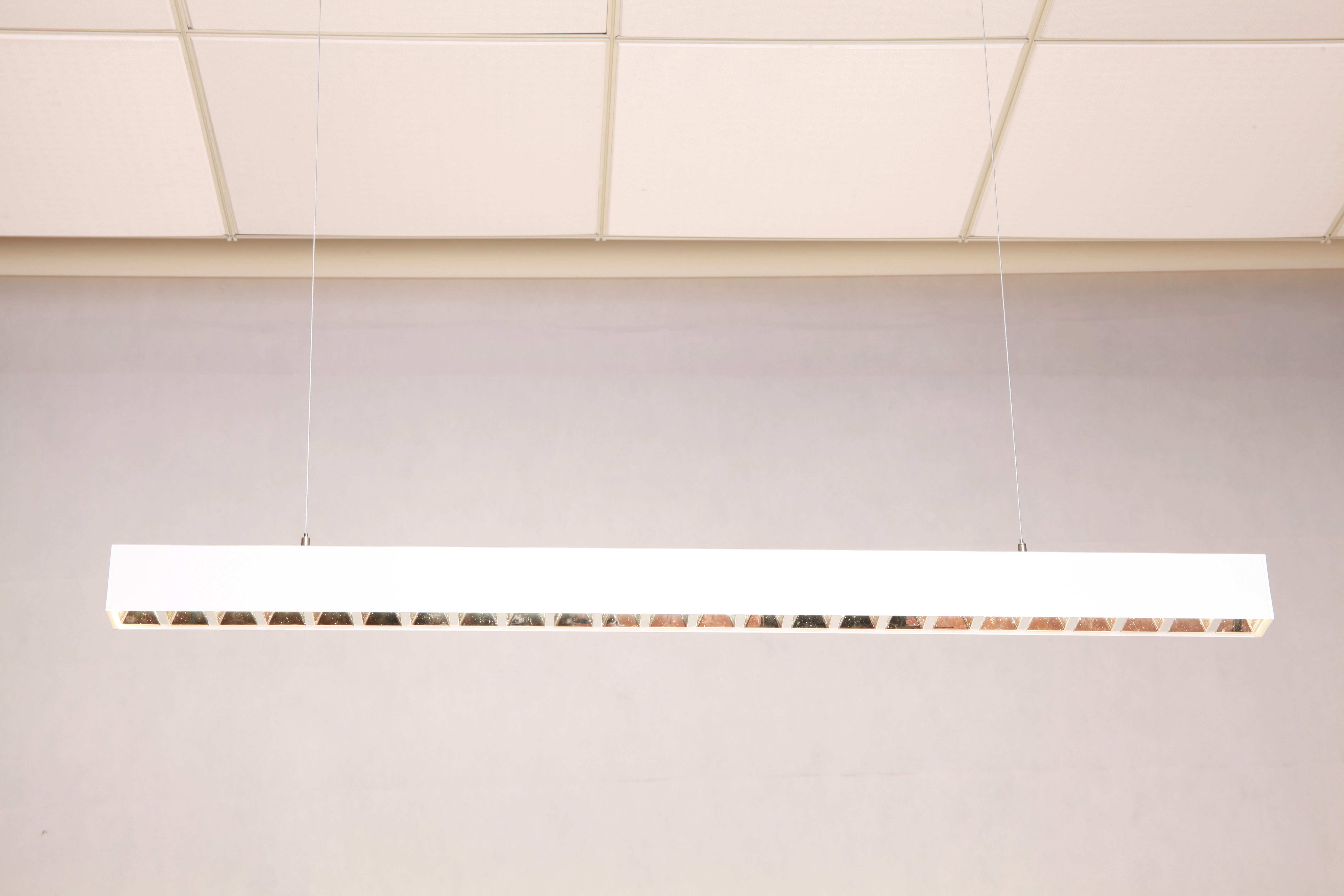 Minimalist Suspended LED Linear Grille Pendant Light - Thumbnail 2