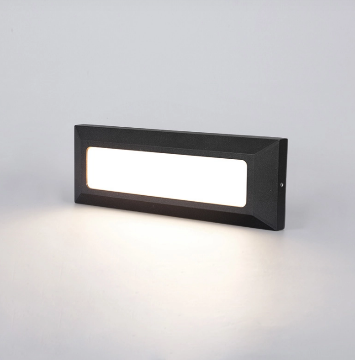 Modern Recessed LED Step Light - IP65 Waterproof Rectangular Wall Sconce - Image 1