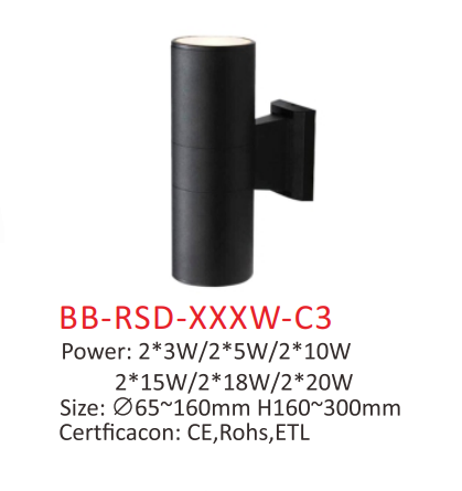 Modern Up and Down Outdoor Wall Sconce,  Cylinder Porch Light, Exterior Dual-Light Wall  - Thumbnail 4