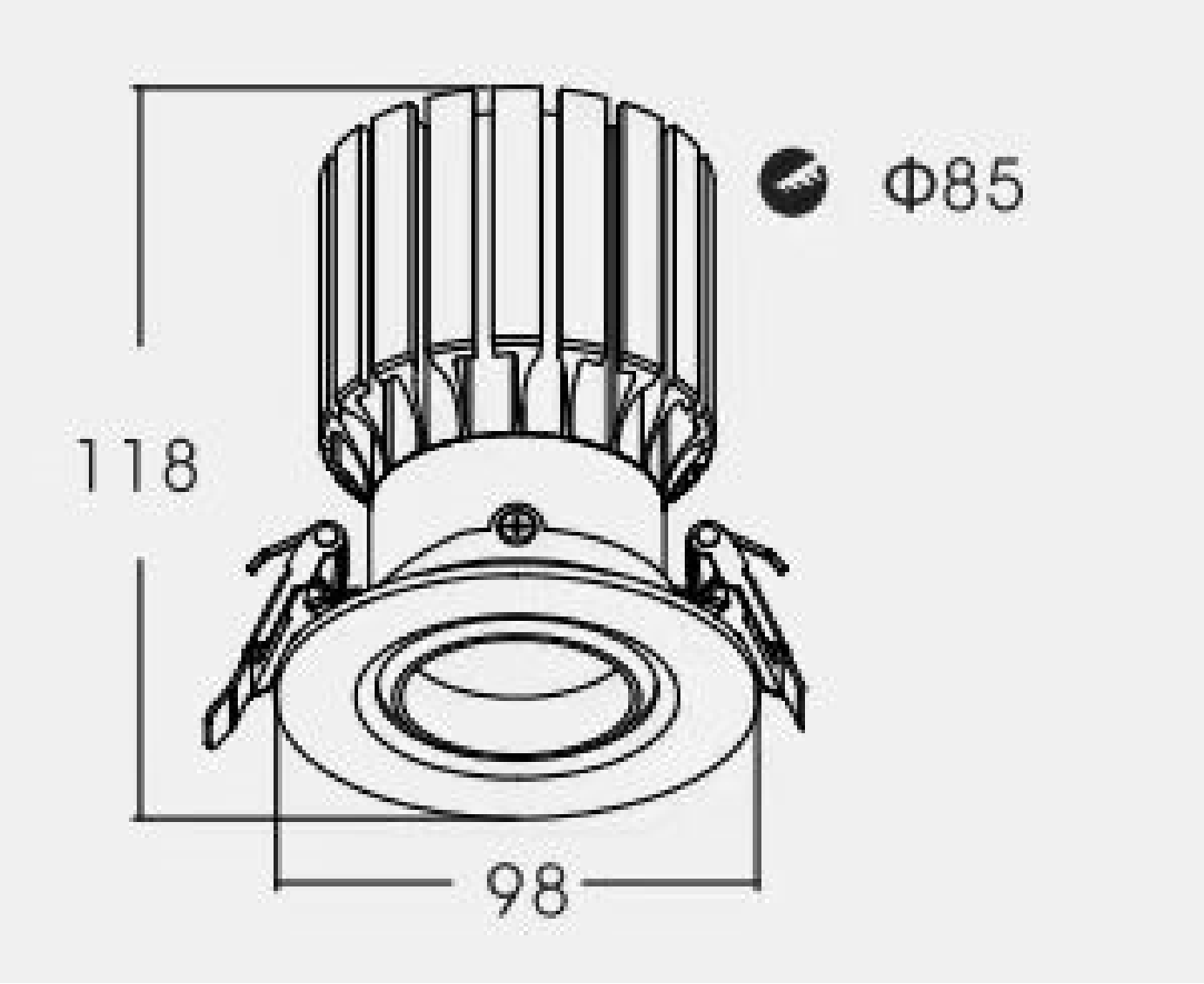 TC-XF-XRS Series Deep Anti-Glare COB Recessed LED Ceiling Spotlight - Thumbnail 5