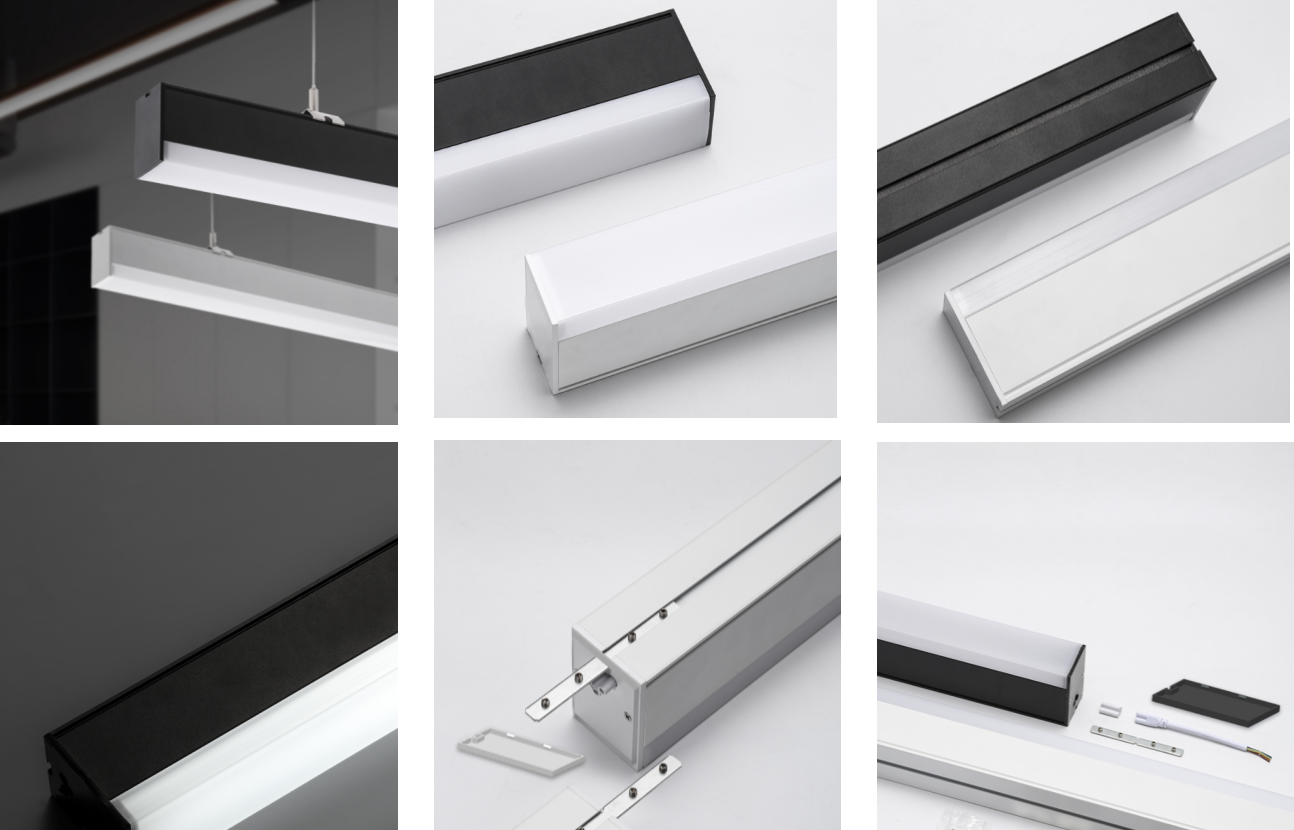 LED Linear light B series in Silver and Black - Thumbnail 2