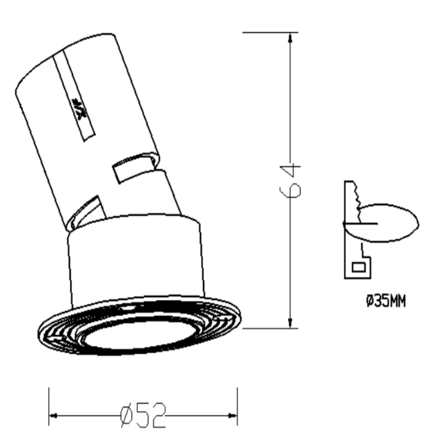 L- Series  Adjustable Recessed LED Spotlight - Anti-Glare Deep Baffle Directional Downlight  - Thumbnail 4