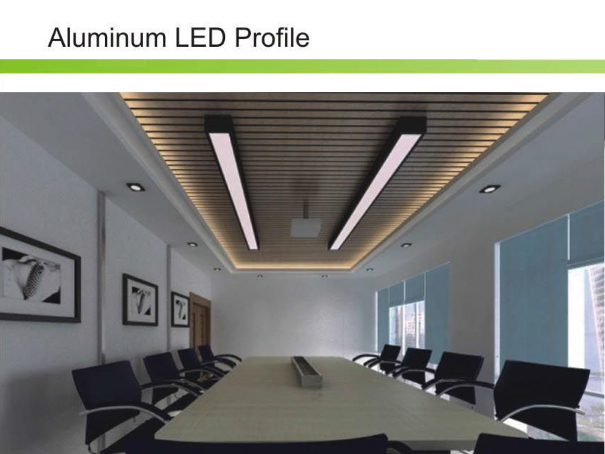 LED Linear Light, Aluminum Profile Pendant Ceiling Fixture,  Suspended & Surface Mounted - Thumbnail 2