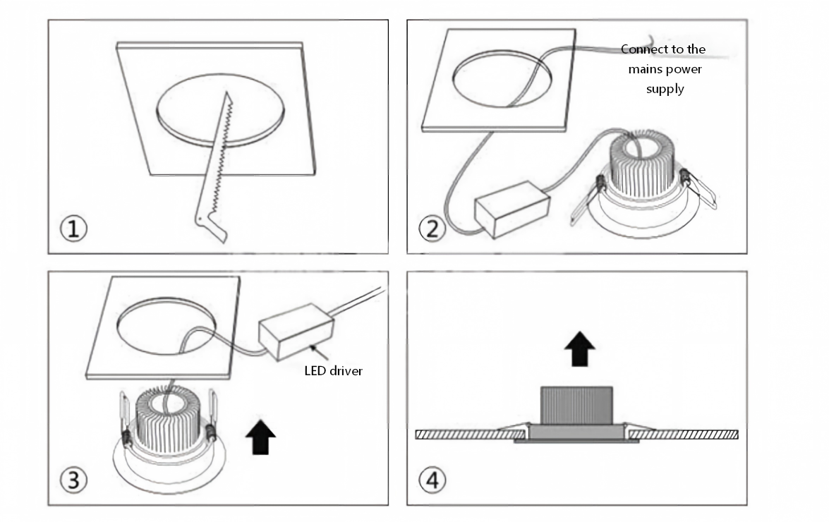 TC-XF 206 Series  Square Waterproof Recessed LED Wall Washer Downlight with Black Heat Sink - Thumbnail 3