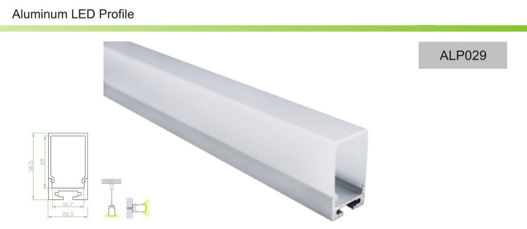 LED Linear Light, Aluminum Profile Pendant Ceiling Fixture, Suspended & Surface Mounted - Image 1