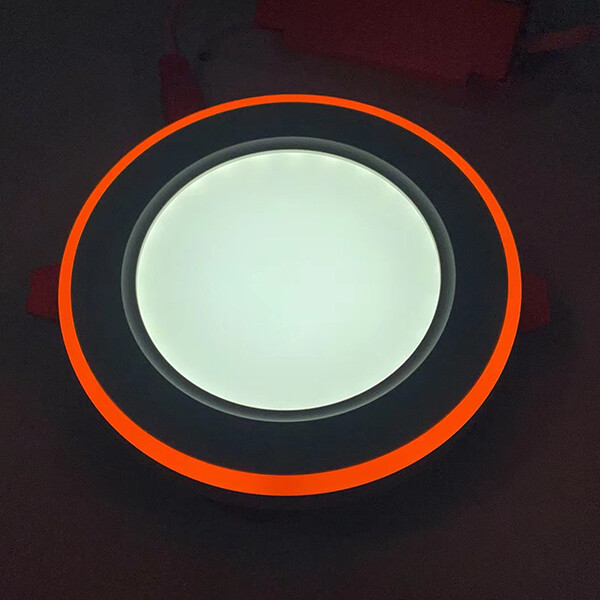 Embedded Dual-color LED Downlight, Black Body with Orange Ring, High-brightness Recessed Ceiling Pan