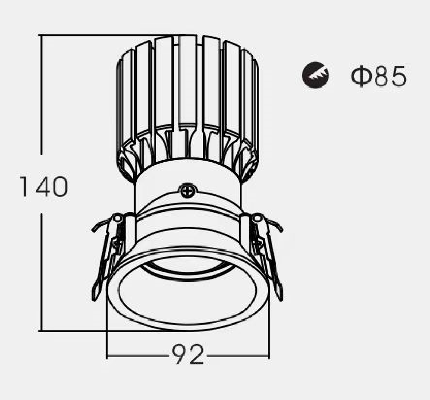 TC-XF-XRS Series Deep Anti-Glare COB Recessed LED Ceiling Spotlight - Thumbnail 4